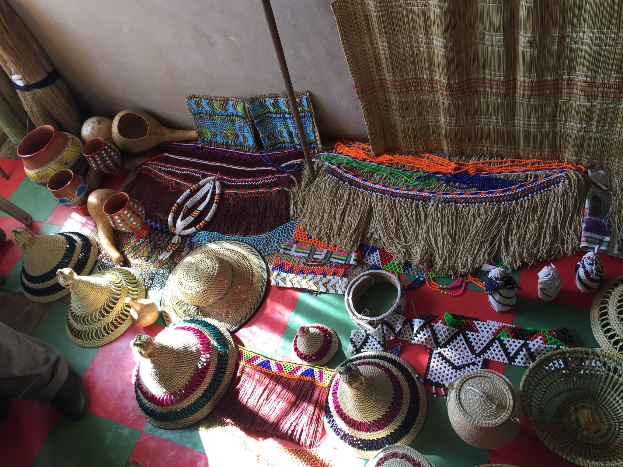 Beaded garments, hats, and waist skirts from the South Sotho people of South Africa