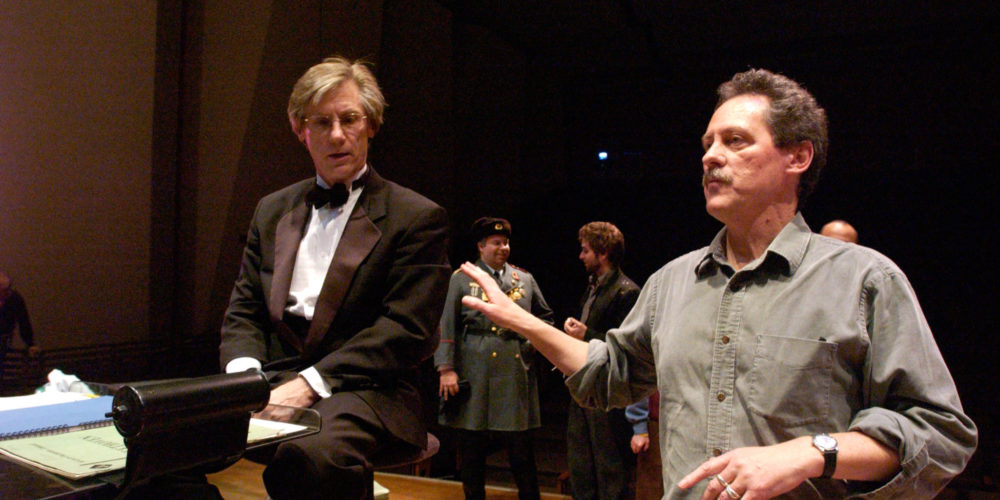 The Colorado State University Theatre program and the Colorado State University Orchestra collaborate in the production of "Every Good Boy Deserves Favor," April 12, 2005.