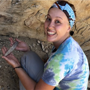 Amber Czubernat found an intact blade while surveying near a canyon wall in Moffat County during the Archaeology Field School.