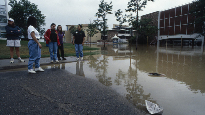 Exterior of Eddy Hall after the Flood of 1997