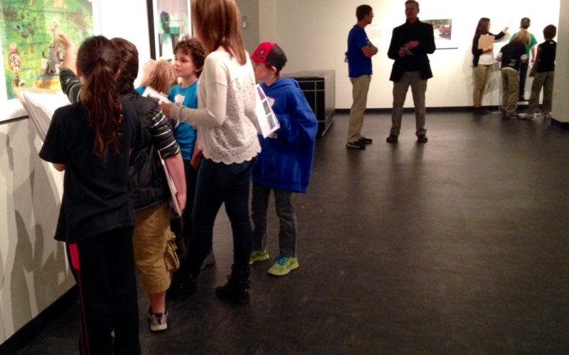 Students in BRAINY interacting with art in museum