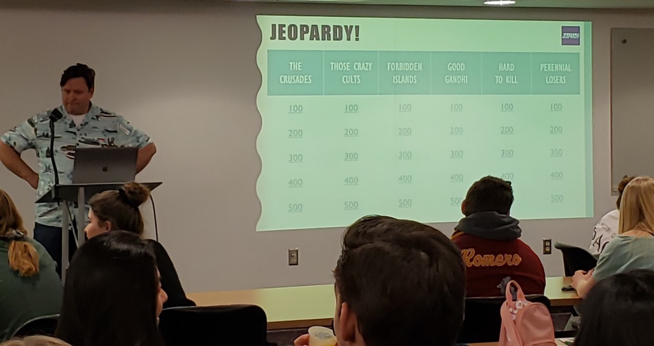 Students playing Jeopardy at History Day