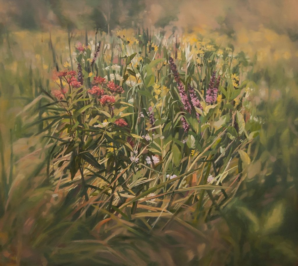 Oil painting of wildflowers