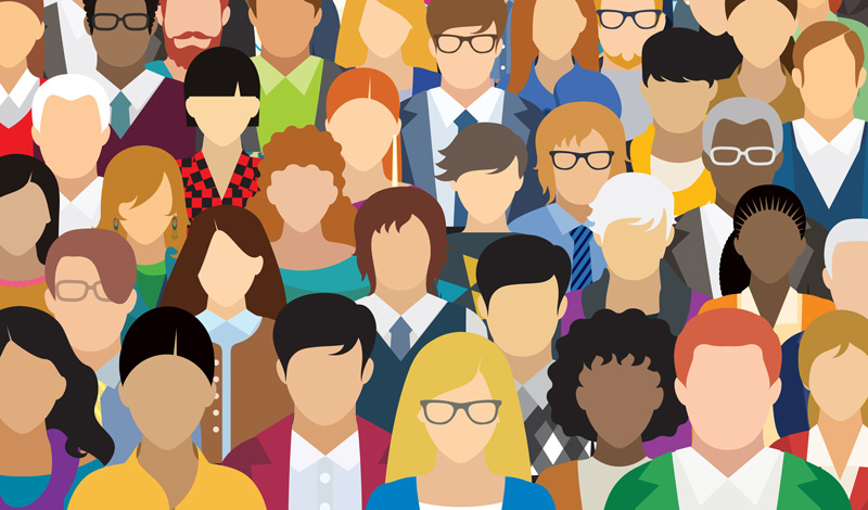 Illustration of people from diverse backgrounds and identities