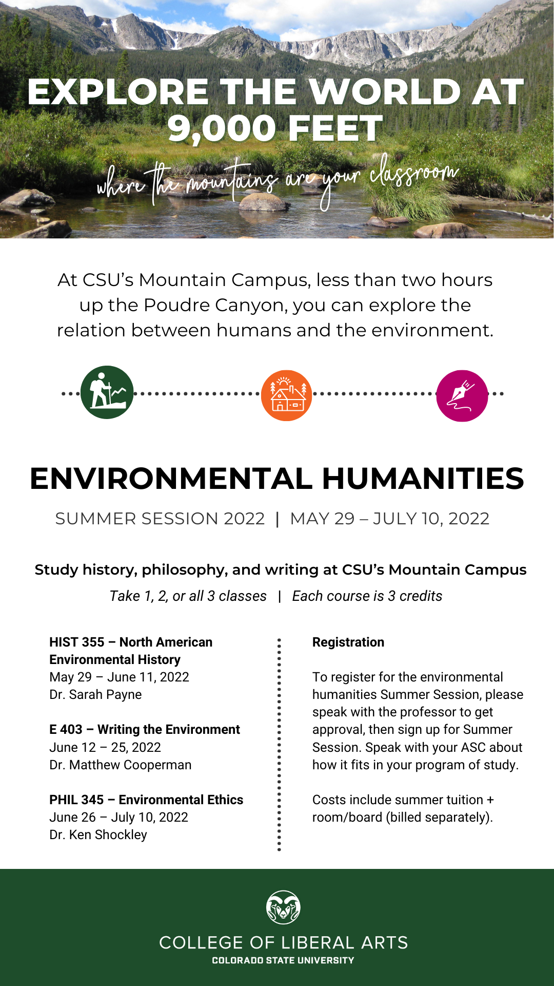 Environmental Humanities summer program at CSU Mountain Campus