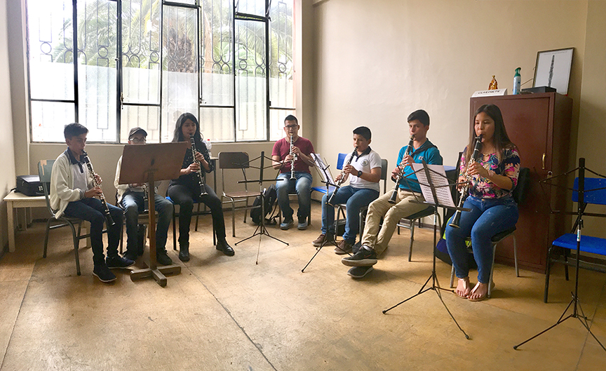 Young musicians in Ecuador