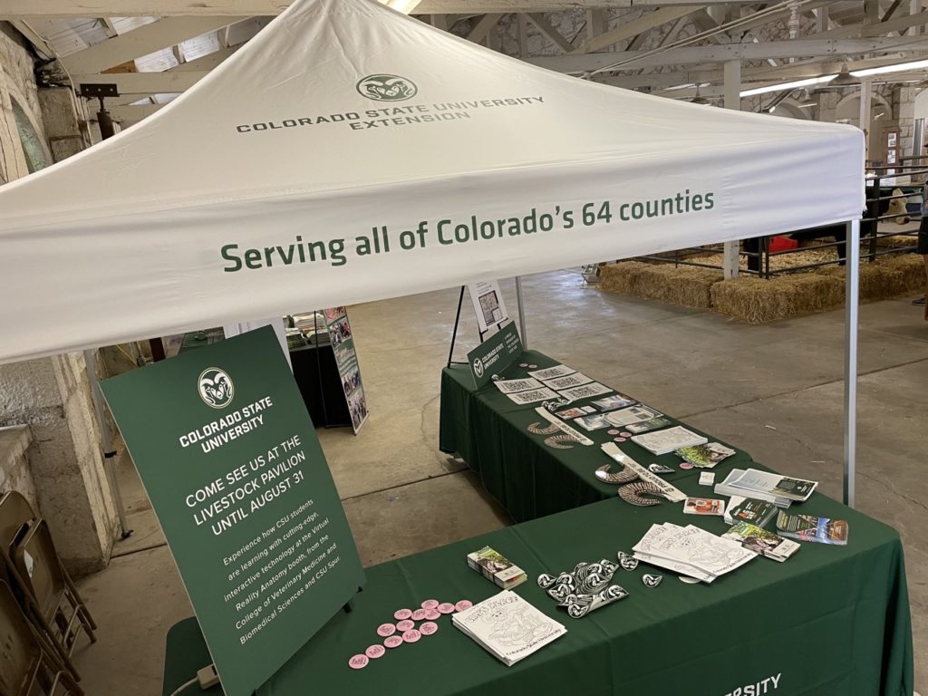 The CSU Extension booth at the Colorado State Fair in 2022.