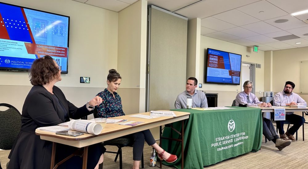 Christian Dykson, CSU political science student and former ASCSU president, moderated the event Exploring Democratic Reforms.