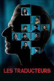 Movie poster for "The Translators" featuring a man's head with lots of little boxes, inside of which are other people