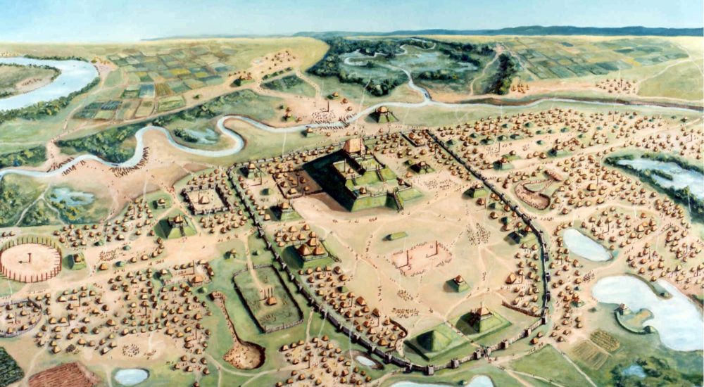 Rendering of Cahokia by William Iseminger. Courtesy of Cahokia Mounds State Historic Site