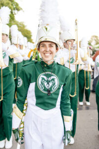 Lucy McCrossan in marching band